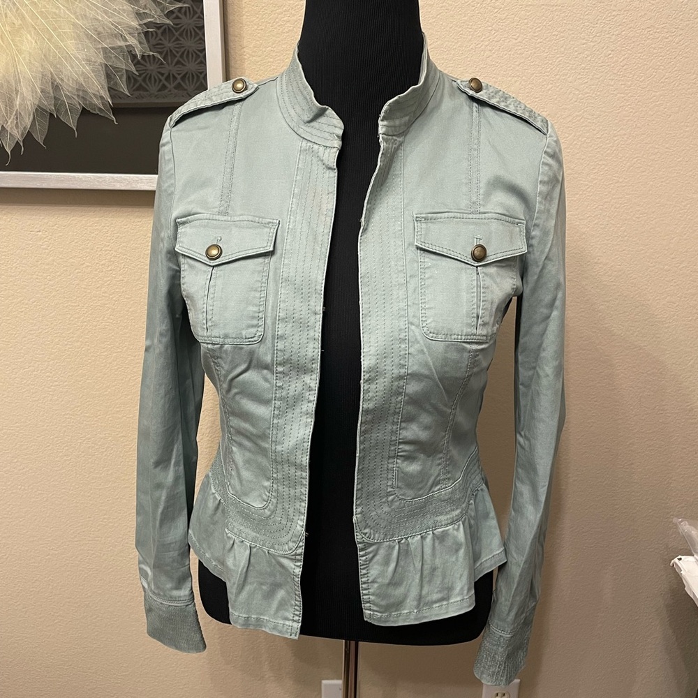 Women’s White House Black Market Jacket Sage Army Green Size 8